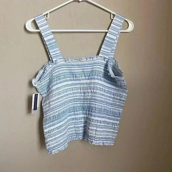 BP Striped Smocked Crop Tank Top Size Large - Picture 5 of 8